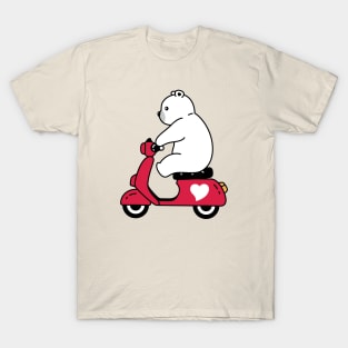 Cute Bear On Motorcycle T-Shirt